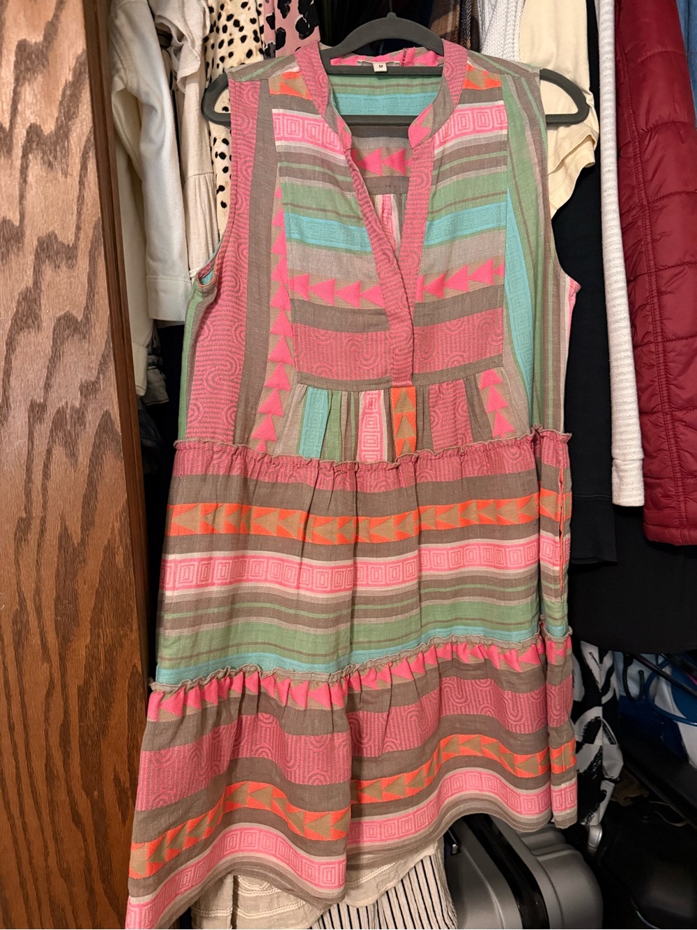 ✨Boutique✨ Elan Sleeveless Geometric Tiered Dress | Boho Resort Style | Size M